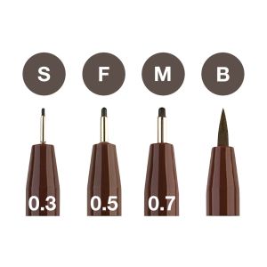 Faber-Castell Тънкописец Pitt Artist Pen, № 175, тъмна сепия, 4 броя (S, F, M, B)