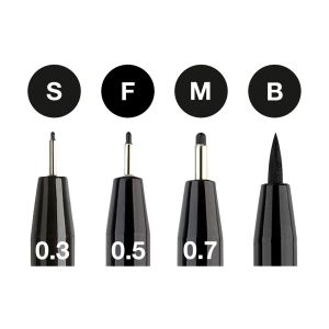Faber-Castell Тънкописец Pitt Artist Pen, № 199, черен, 4 броя (S, F, M, B)