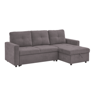 Ъглов разтегателен диван DEMBA - сив
