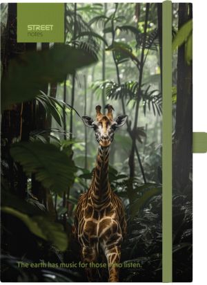 Бележник с ластик B5 Street, твърда корица, 96 листа, Giraffe