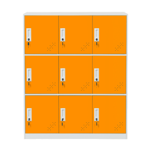 Метален шкаф Carmen CR-1298 J - бял / оранжев