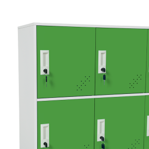 Метален шкаф Carmen CR-1298 J - бял / зелен