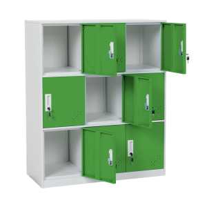 Метален шкаф Carmen CR-1298 J - бял / зелен