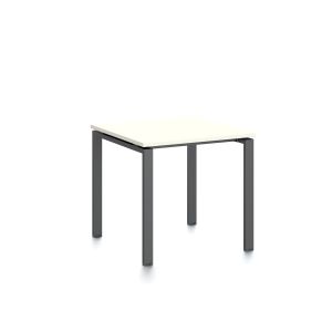 Заседателна маса RFG Monaco, 800 x 800 x 750 mm, ПДЧ 25 mm, бял плот, черни метални крака