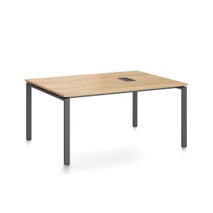 Заседателна маса RFG Monaco, 1600 x 1200 x 750 mm, ПДЧ 25 mm, с отвор за кабели, плот бряст, черни метални крака