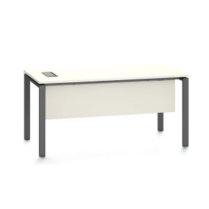 Бюро RFG Monaco, 1400 x 700 x 750 mm, ПДЧ 25 mm, с отвор за кабели, бял плот, черни метални крака