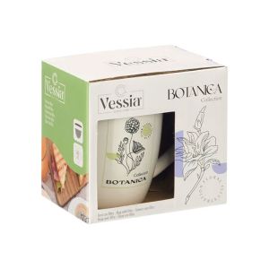 Чаша Vessia Botanic, порцеланова, с филтър и капак, 340 ml, асорти