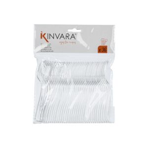 Вилички за десерт Kinvara, пластмасови, прозрачни, 36 броя