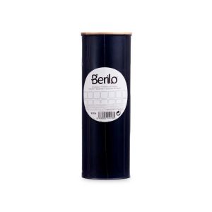 Четка за тоалетна Berilo, метална, с бамбуков капак, черна