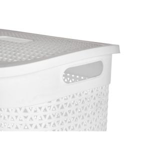 Кош за пране Kipit, с капак, 60 L, бял