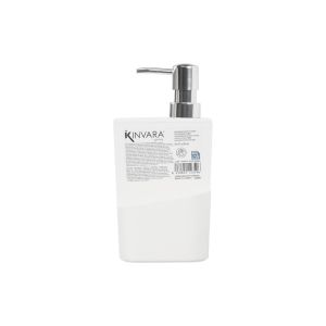 Диспенсър Kinvara, с поставка за гъба, 650 ml, бял