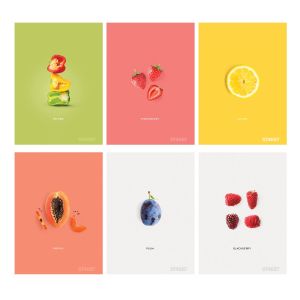 Тетрадка с телчета А5, 60 листа, широки редове, БГ, Fruits