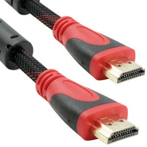 Кабел DeTech HDMI-HDMI M/M, 5m, оплетка и ферит