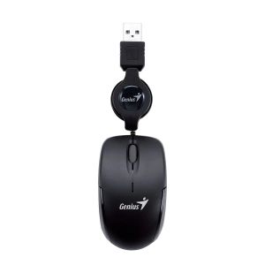 Мишка Genius Micro Traveler, с кабел, USB Type-A, 3 бутона, черна