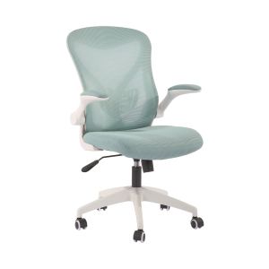 Офис стол RFG Jolly White W, дамаска и меш, Tilt механизъм, до 120 kg, син