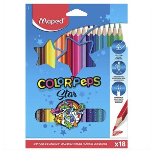 Моливи цветни Maped Color Peps Star, 18 цвята