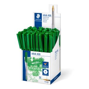 Химикалка Staedtler Stick 430 М,оп.50 броя, зелена