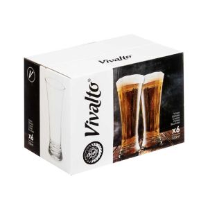 Чаша за бира Vivalto, конична, стъклена, 320 ml, 6 броя