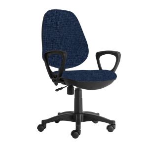 Ергономичен стол RFG Presto Black, текстил, до 130 kg, син