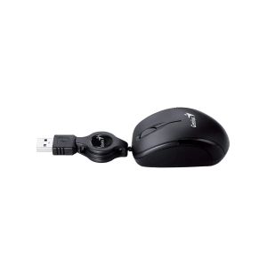 Мишка Genius Micro Traveler, с кабел, USB Type-A, 3 бутона, черна