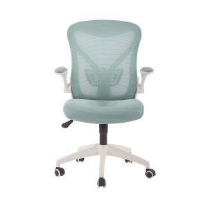 Офис стол RFG Jolly White W, дамаска и меш, Tilt механизъм, до 120 kg, син