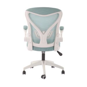 Офис стол RFG Jolly White W, дамаска и меш, Tilt механизъм, до 120 kg, син