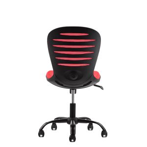 Детски стол RFG Flexy Black, дамаска и меш, червена седалка, червена облегалка