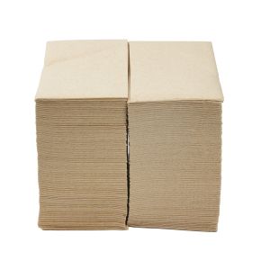 Салфетки, целулоза, двупластови, 1/8 сгъвка, 33 х 33 cm, крафт, 150 броя