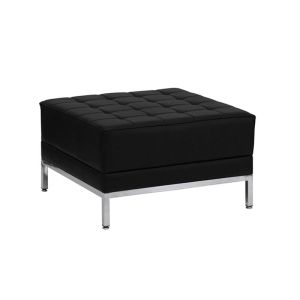 Табуретка RFG Neo, квадратна, екокожа, 700 х 700 х 450 mm, черен