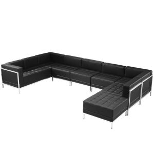 Табуретка RFG Neo, квадратна, екокожа, 700 х 700 х 450 mm, черен