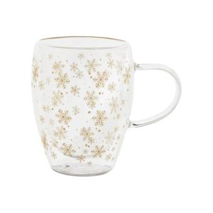 More Than Gifts Чаша на снежинки Snostro, двустенна, боросиликатно стъкло, 350 ml