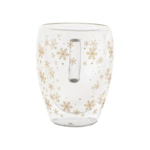 More Than Gifts Чаша на снежинки Snostro, двустенна, боросиликатно стъкло, 350 ml