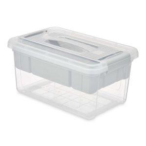 Кутия с капак и органайзер Kipit, 5 L, сив