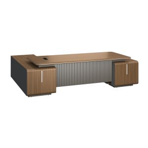 Бюро RFG Parma, 2800 х 2050 х 760 mm, ПДЧ 50 mm, орех и перлен графит