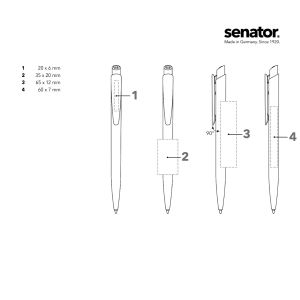 Химикалка Senator Dart Polished 2959, бял/тъмносин 2757