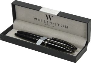 Комплект Wellington Lexus, химикалка и ролер, черен