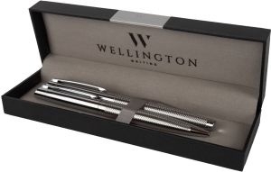 Комплект Wellington Liberty, химикалка и ролер, СРЕБРИСТ