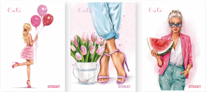Тетрадка с телчета А4, 60 листа, широки редове, cute