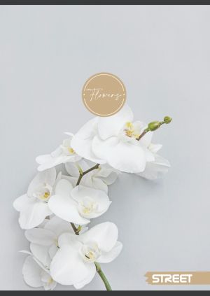 Тетрадка с телчета А4, 60 листа, широки редове, БГ, Flowers