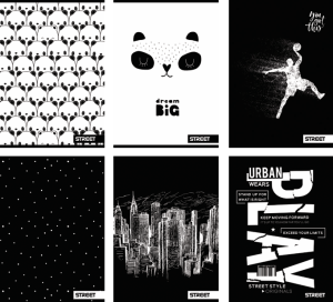 Тетрадка с телчета А4, 60 листа, широки редове, B&W