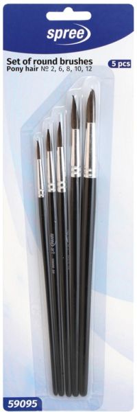 Комплект четки за рисуване Spree  кръгли-2,6,8,10 и 12