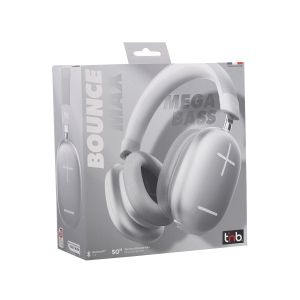 Слушалки TNB Bounce Max, безжични, с Bluetooth, USB Type-C, 102 dB, сиви