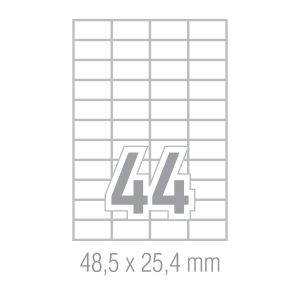 Office 1 Самозалепващи се етикети, A4, 48.3 x 25.44 mm, прави ъгли, 100 листа