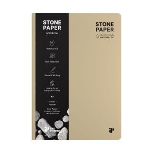 Art Pioneer Тетрадка Stone Paper, A5, твърда корица, 88 листа, бежова