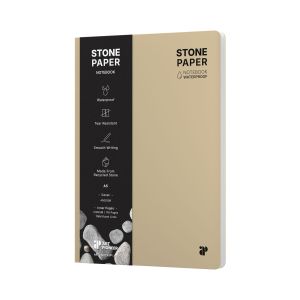Art Pioneer Тетрадка Stone Paper, A5, твърда корица, 88 листа, бежова