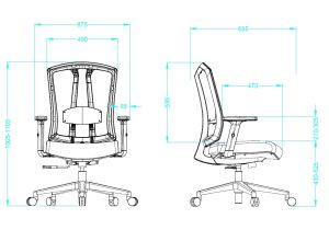 Ергономичен стол RFG Primo Lux Chrome W, дамаска и меш, Multi-function механизъм, до 130 kg, черен