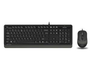 Комплект A4Tech - клавиатура и мишка Fstyler F1010S, с кабел 1.5 m, USB, черно-сиви