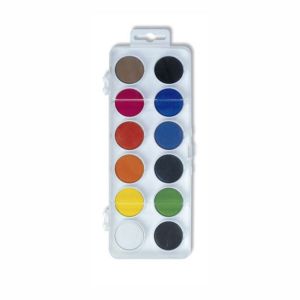 Водни бои KOH-I-NOOR, 12 цвята, ф 30 mm