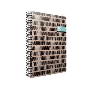 Gipta Тетрадка Notecraft, 17 х 24 cm, кремава хартия, широки редове, твърда корица, със спирала, 120 листа
