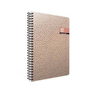 Gipta Тетрадка Notecraft, 17 х 24 cm, кремава хартия, широки редове, твърда корица, със спирала, 120 листа